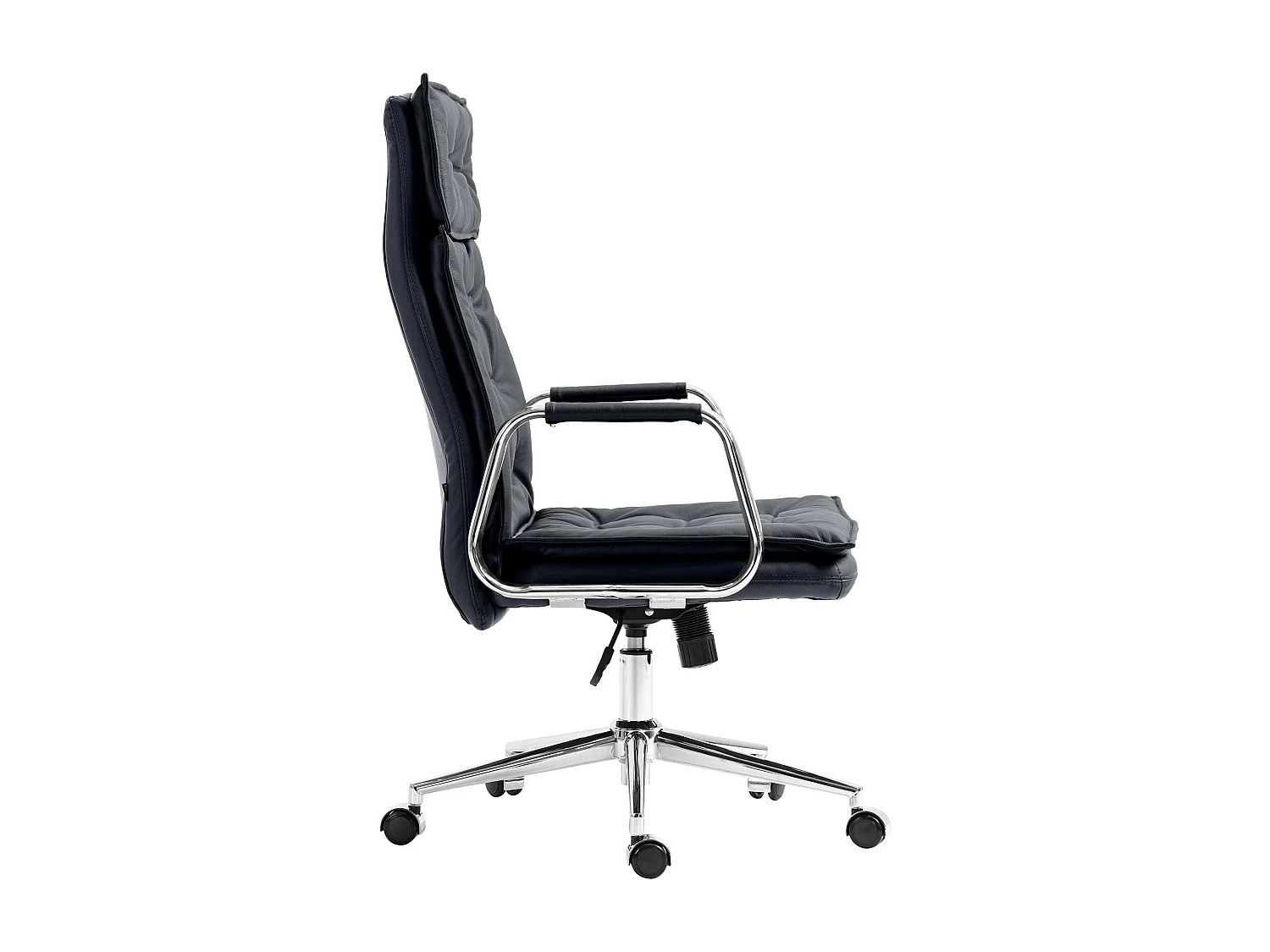 Chaise de bureau - Véritable cuir - Noir - Sotira