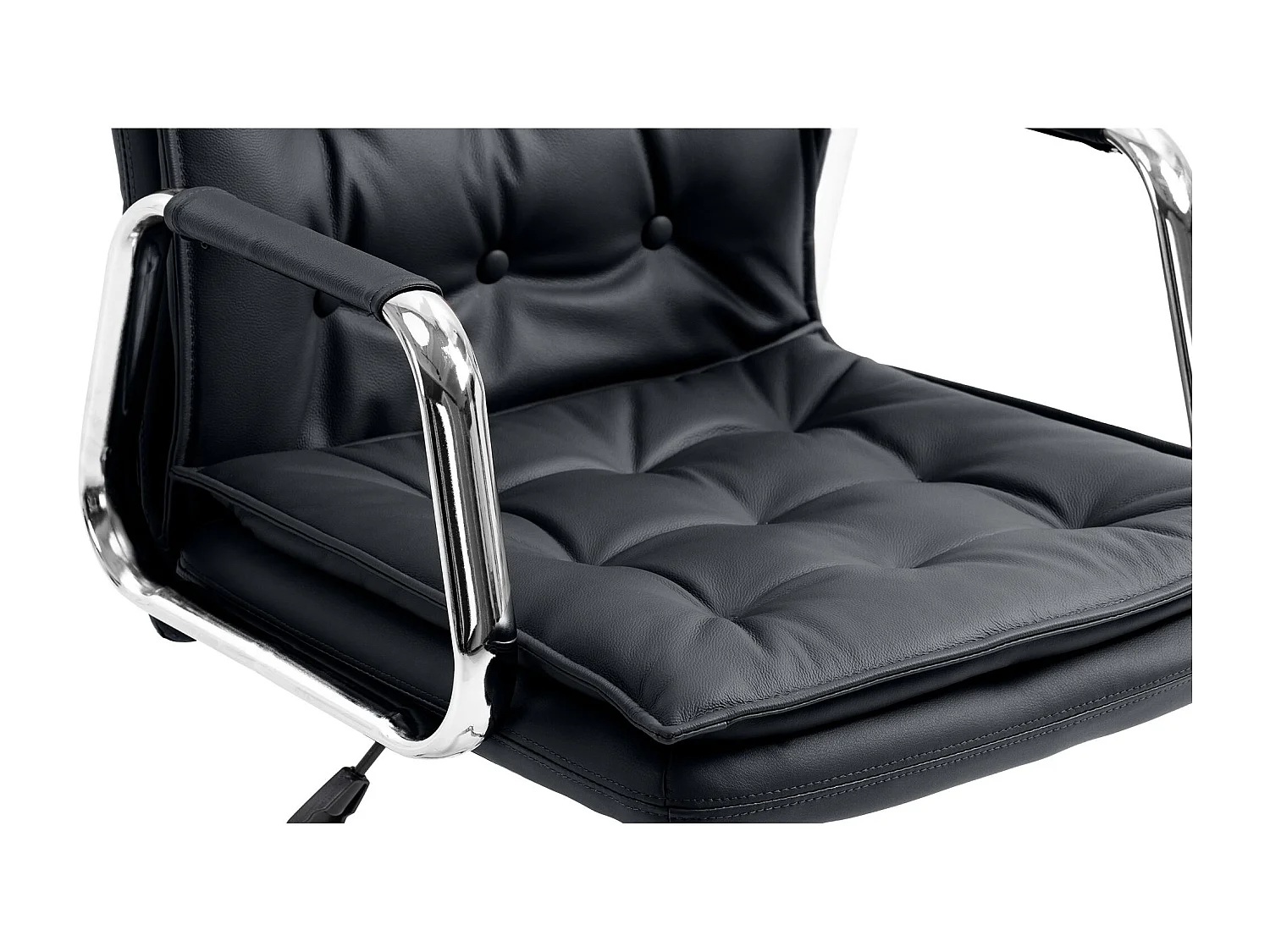 Chaise de bureau - Véritable cuir - Noir - Sotira