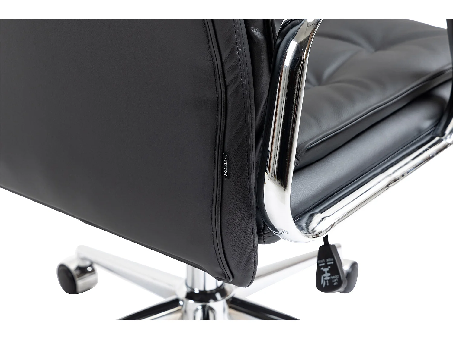 Chaise de bureau - Véritable cuir - Noir - Sotira