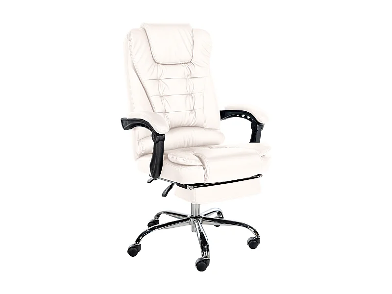 Chaise de bureau - Similicuir - Blanc - Oxygen