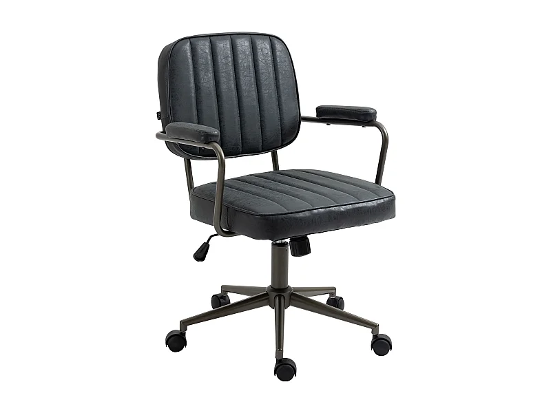 Bürostuhl - Kunstleder - antik schwarz - Natrona