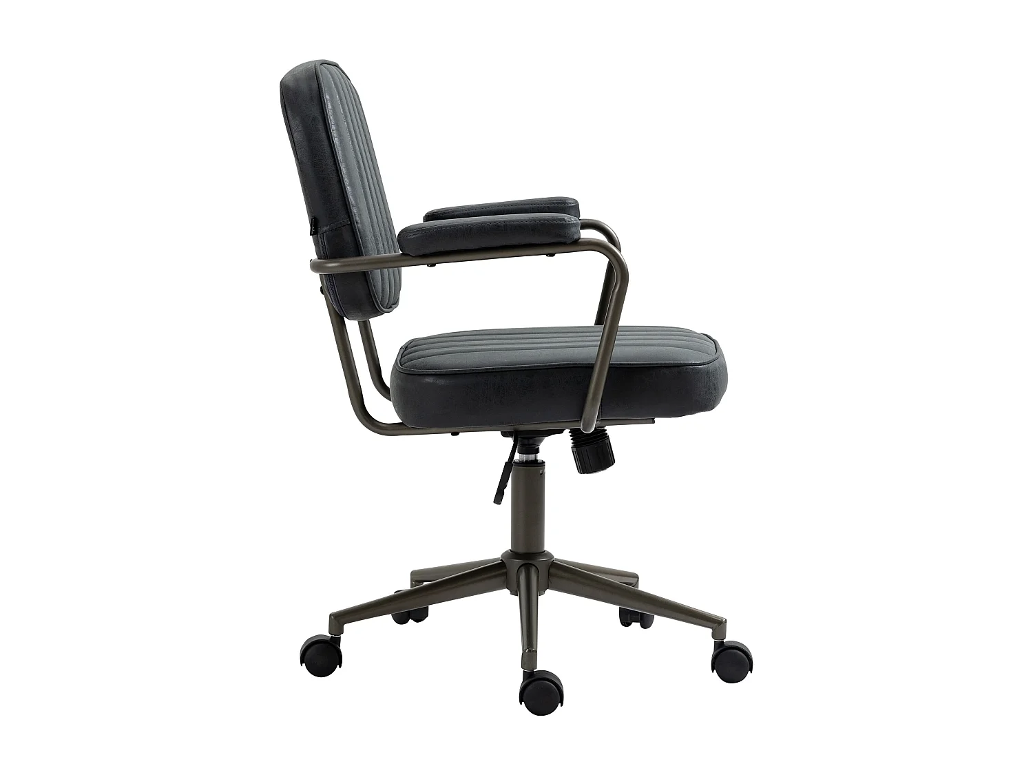 Chaise de bureau - Similicuir - Noir antique - Natrona