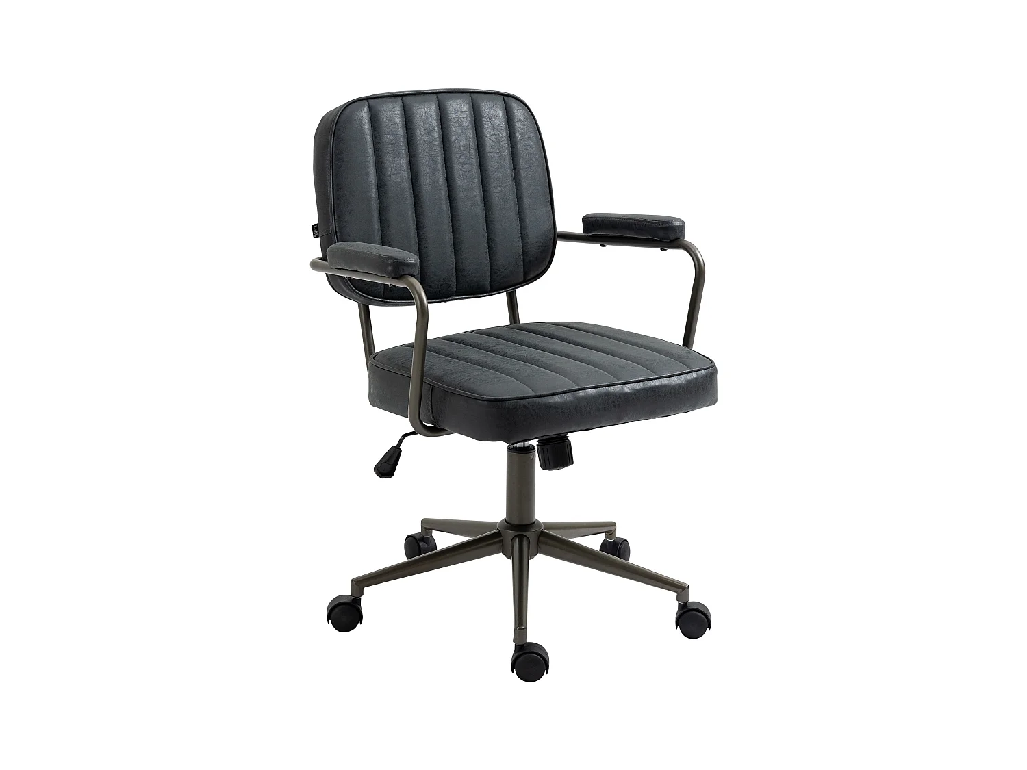 Chaise de bureau - Similicuir - Noir antique - Natrona