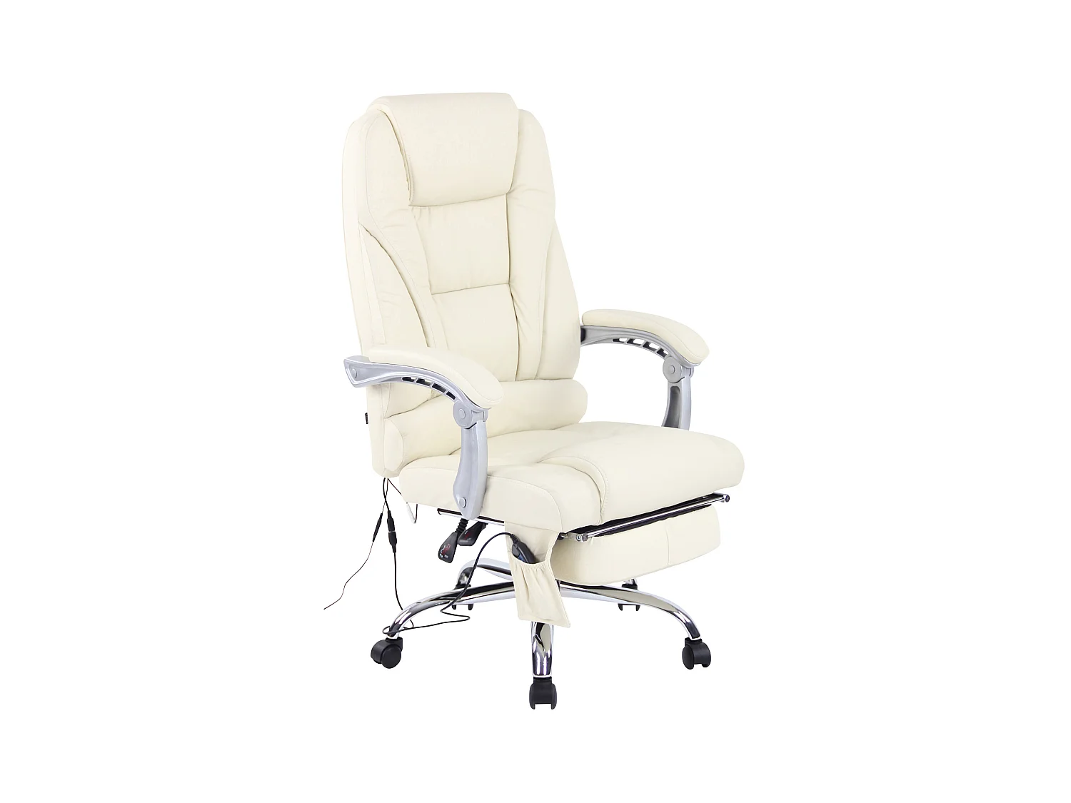 Chaise de bureau - Véritable cuir - Crème - Pacific