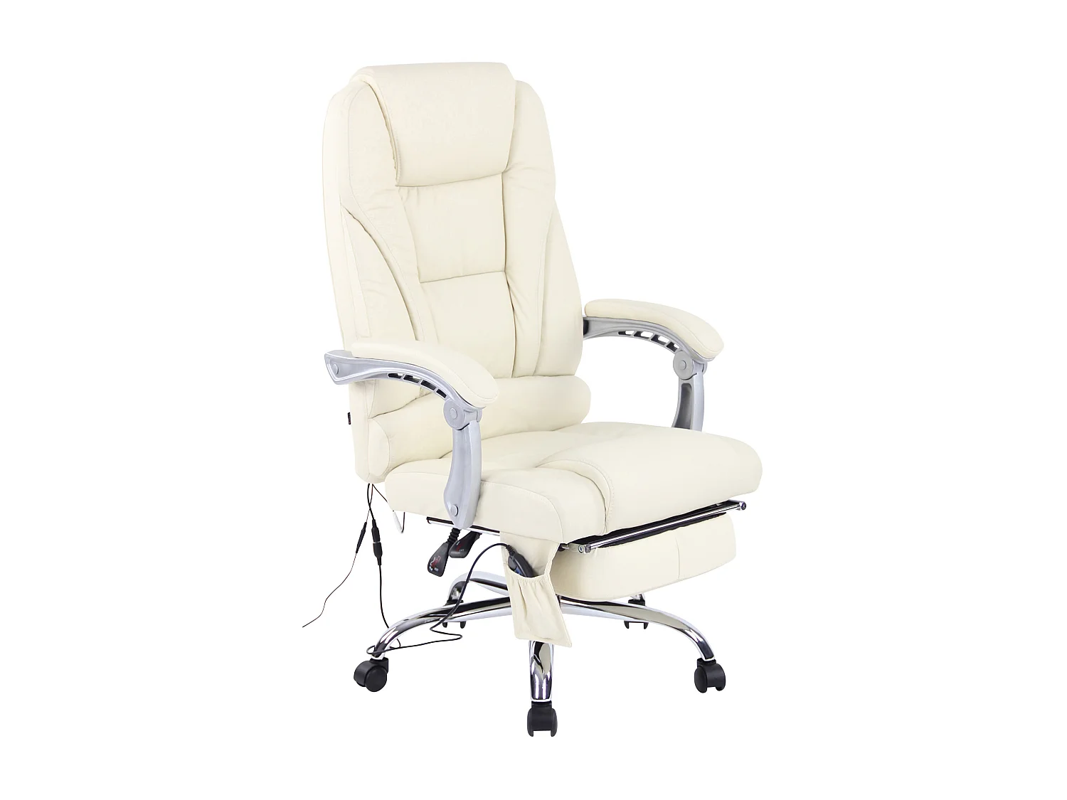 Chaise de bureau - Véritable cuir - Crème - Pacific