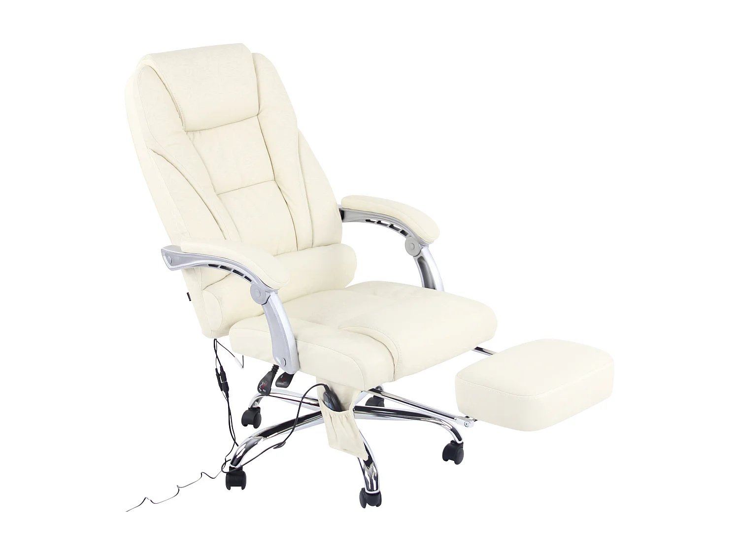 Chaise de bureau - Véritable cuir - Crème - Pacific