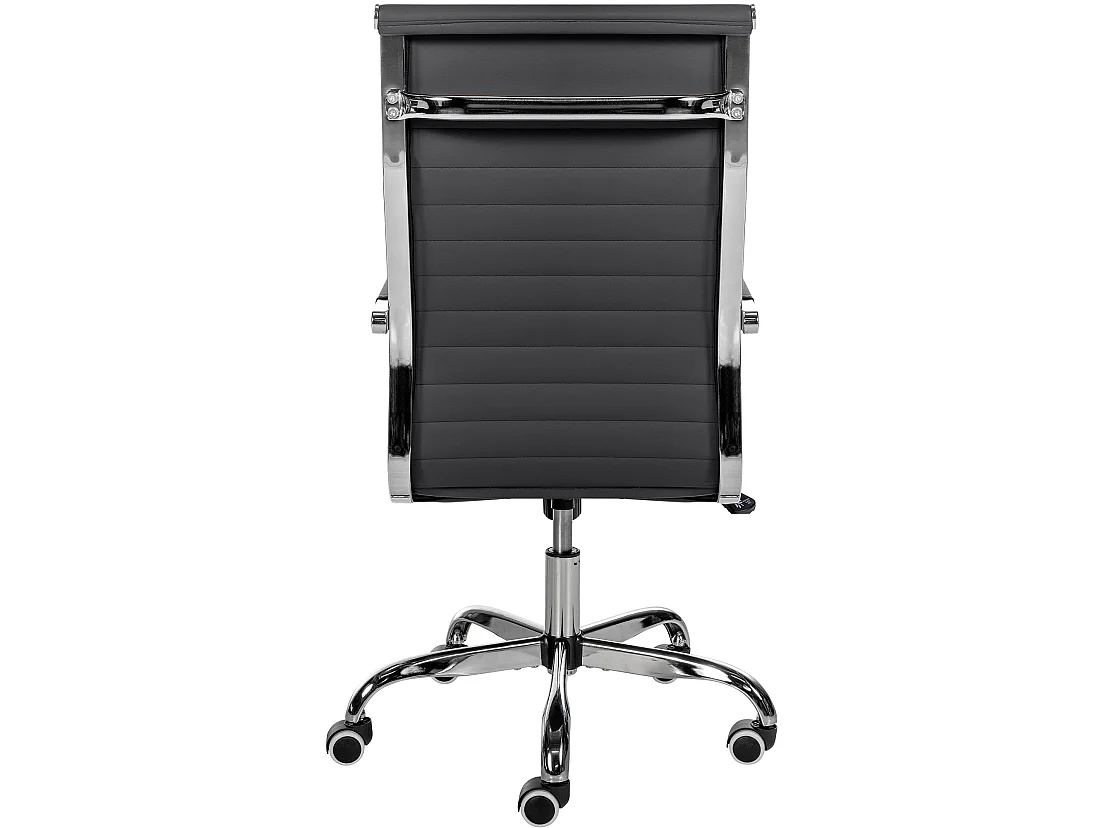 Bureaustoel - Kunstleer & Metaal in chroomoptiek - zwart - Amadora