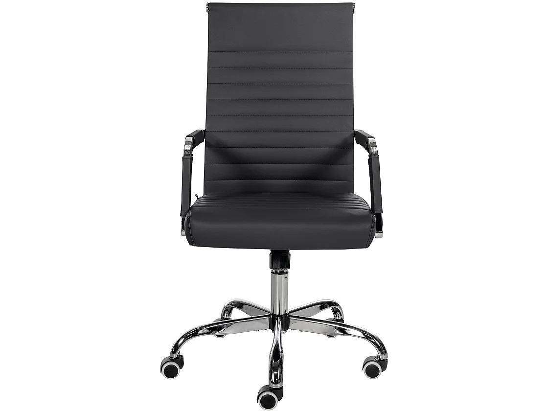 Bureaustoel - Kunstleer & Metaal in chroomoptiek - zwart - Amadora