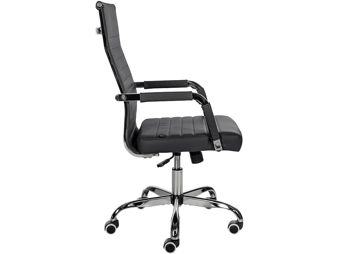 Bureaustoel - Kunstleer & Metaal in chroomoptiek - zwart - Amadora