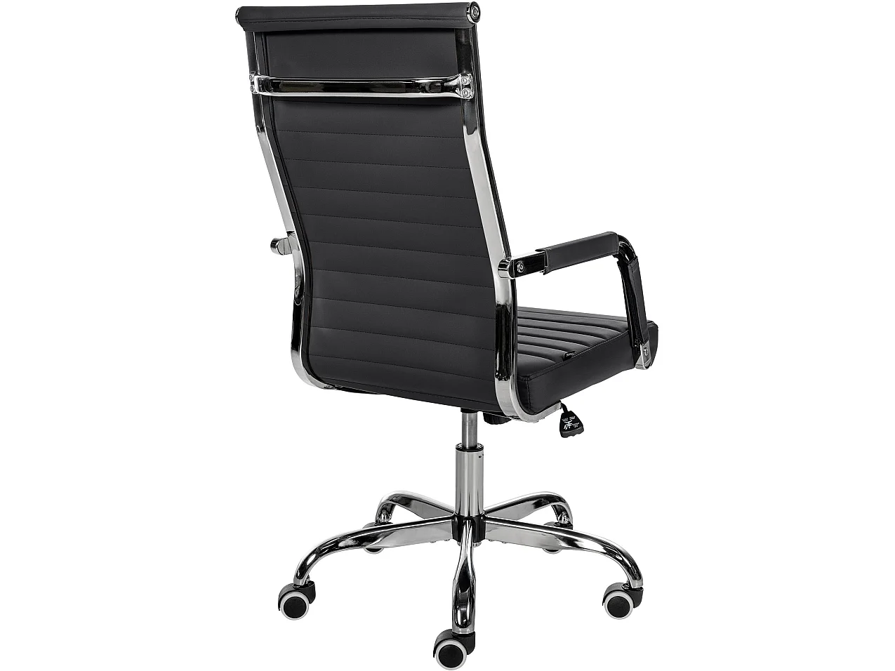 Bureaustoel - Kunstleer & Metaal in chroomoptiek - zwart - Amadora