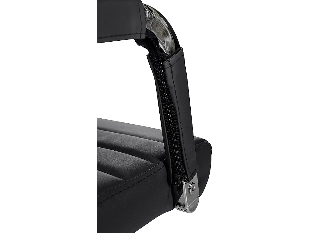 Bureaustoel - Kunstleer & Metaal in chroomoptiek - zwart - Amadora