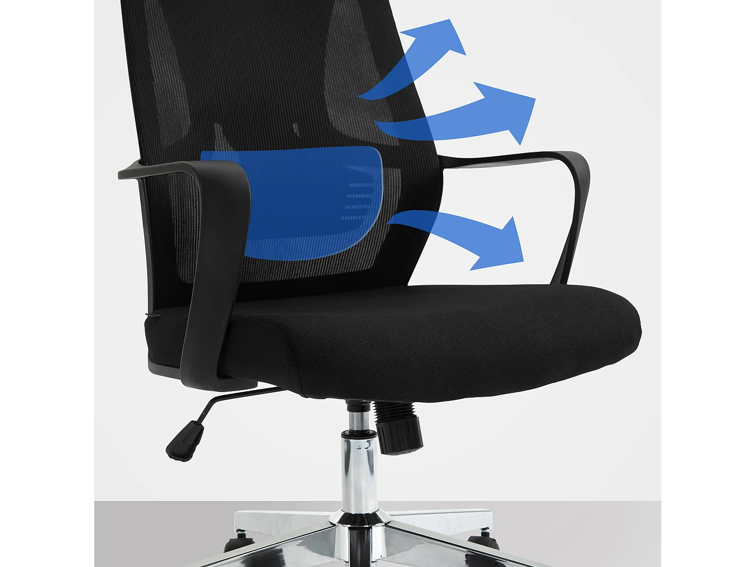 Chaise de bureau - Tissu - Noir - Kanab