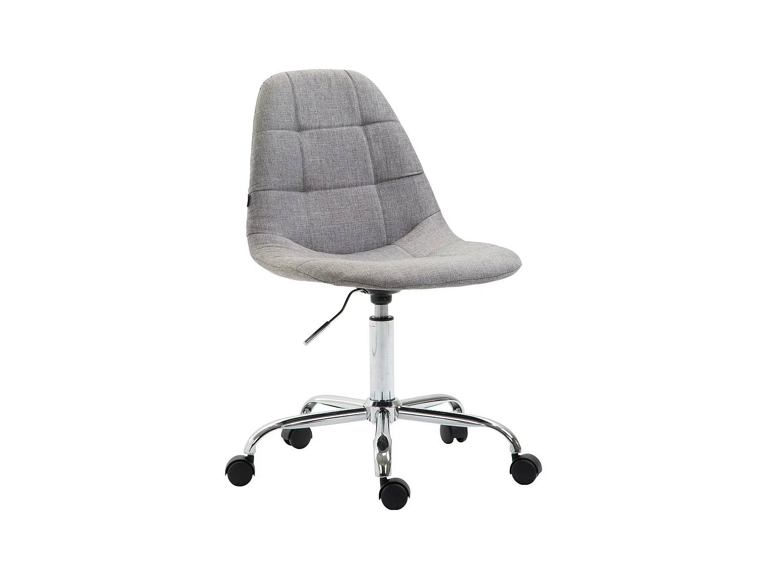 Chaise de bureau - Tissu & Métal chromé - Gris - Reims