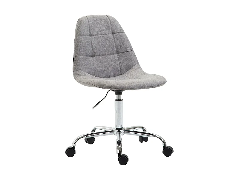 Bürostuhl - Stoff & Metall in Chromoptik - grau - Reims