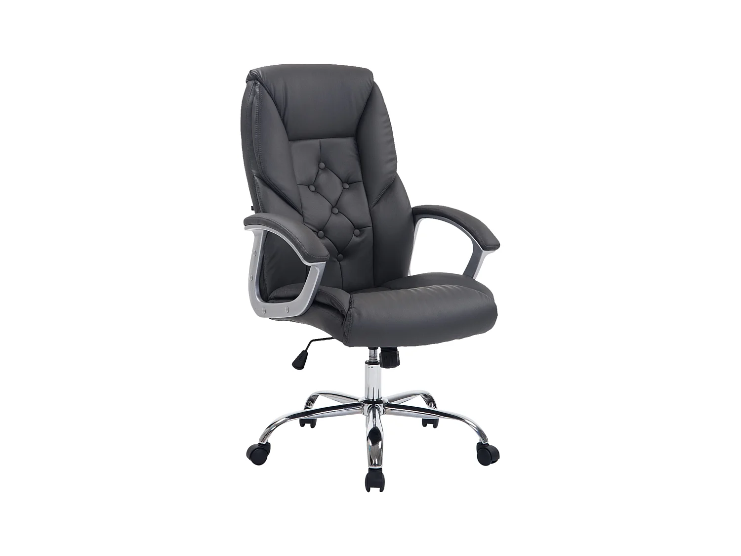 Chaise de bureau - Similicuir & Métal chromé - Gris - XXL Rodeo