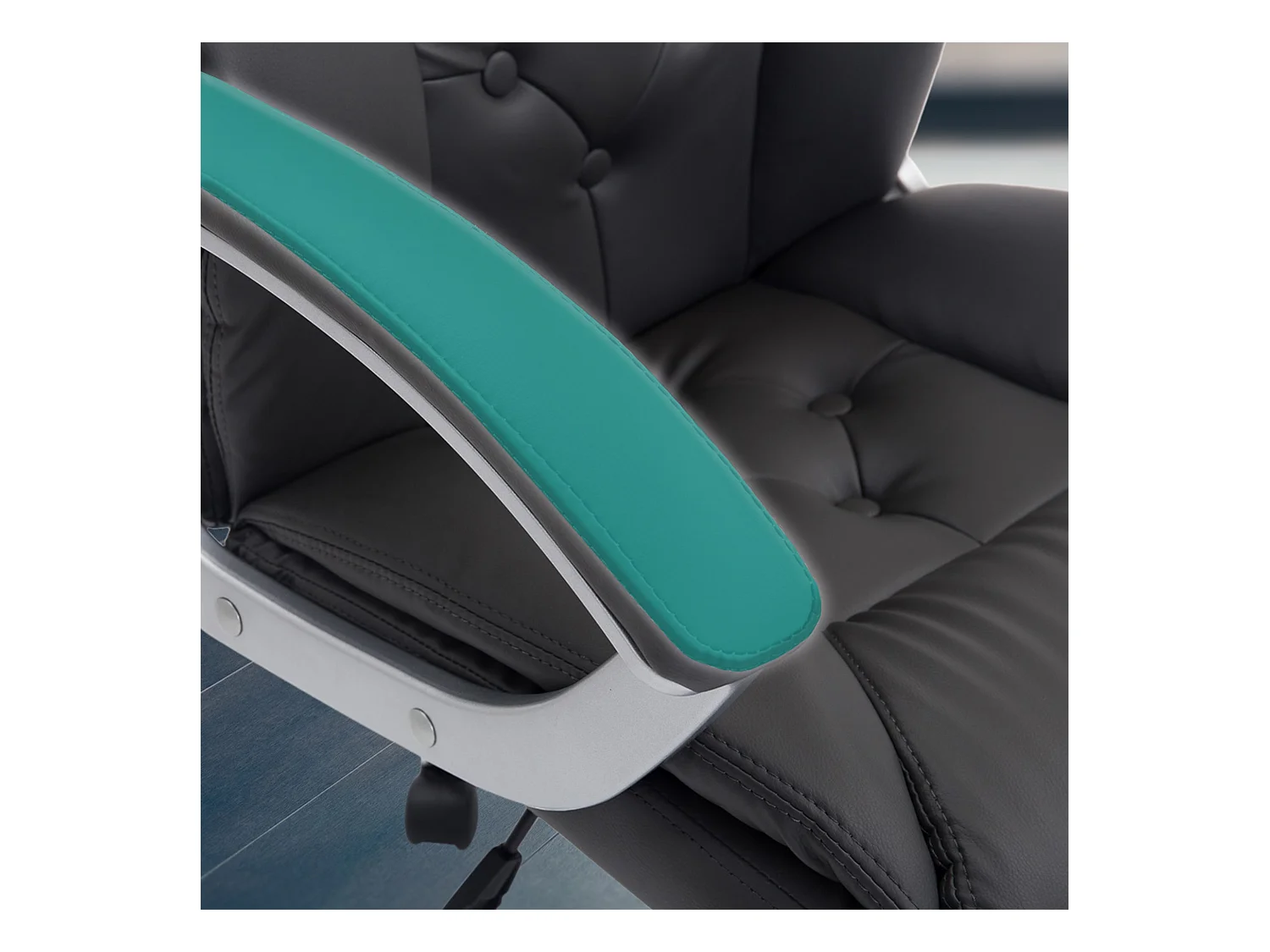 Chaise de bureau - Similicuir & Métal chromé - Gris - XXL Rodeo