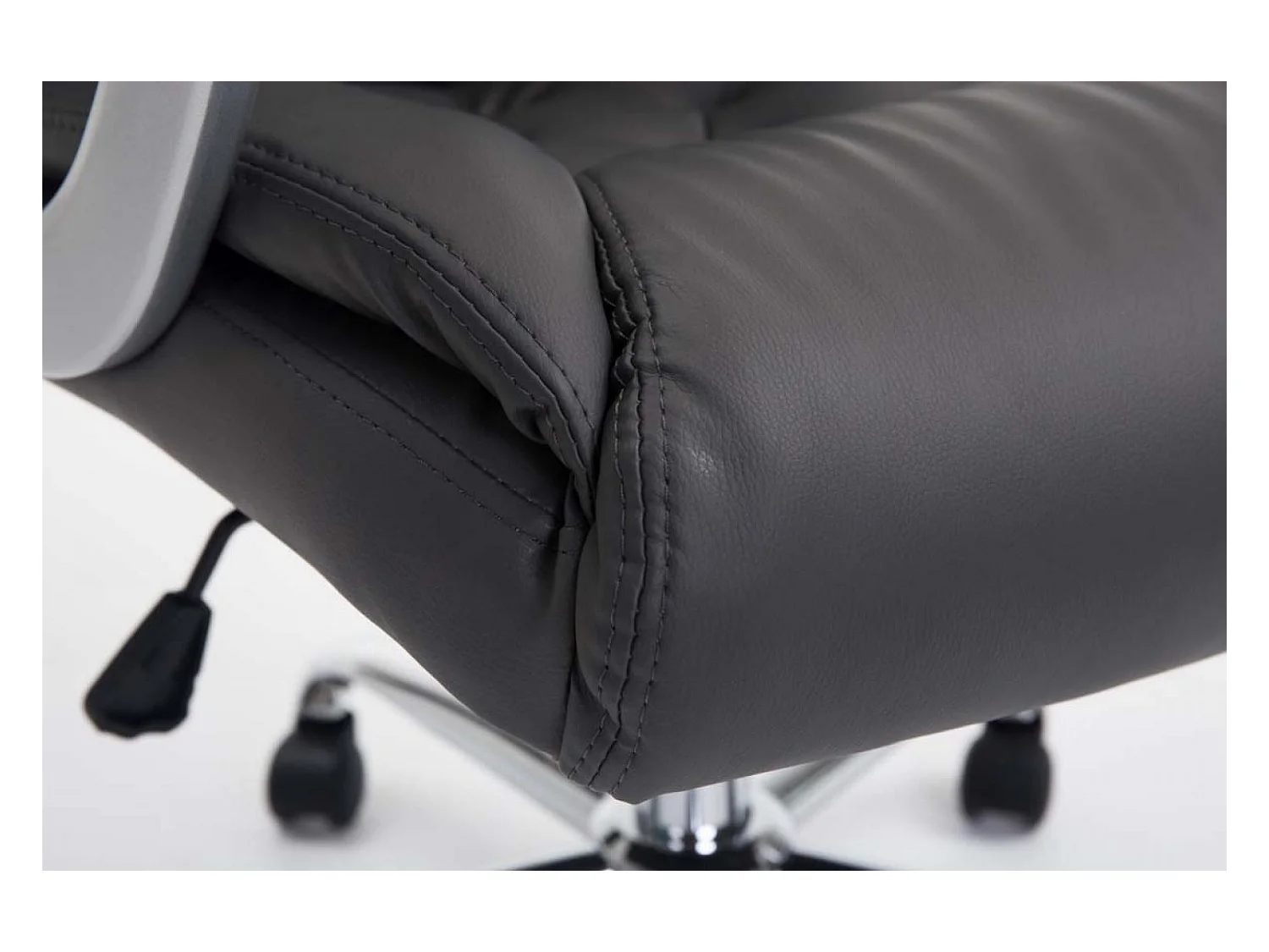 Chaise de bureau - Similicuir & Métal chromé - Gris - XXL Rodeo
