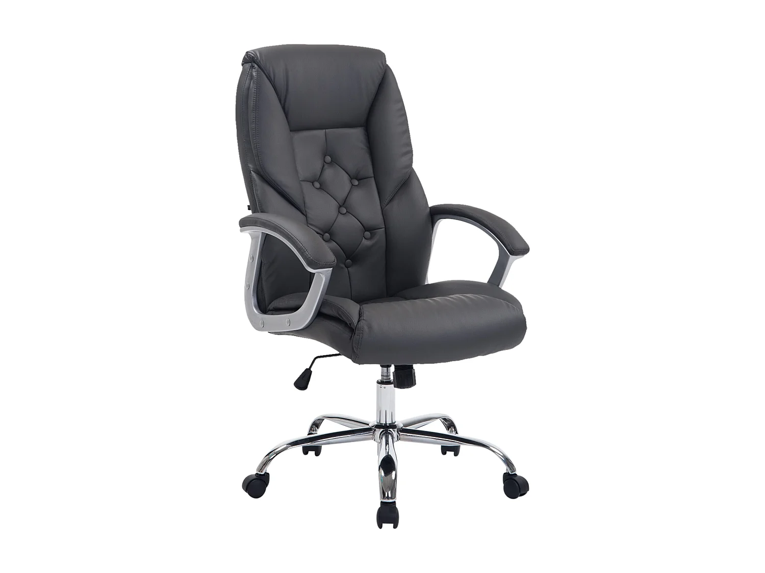 Chaise de bureau - Similicuir & Métal chromé - Gris - XXL Rodeo