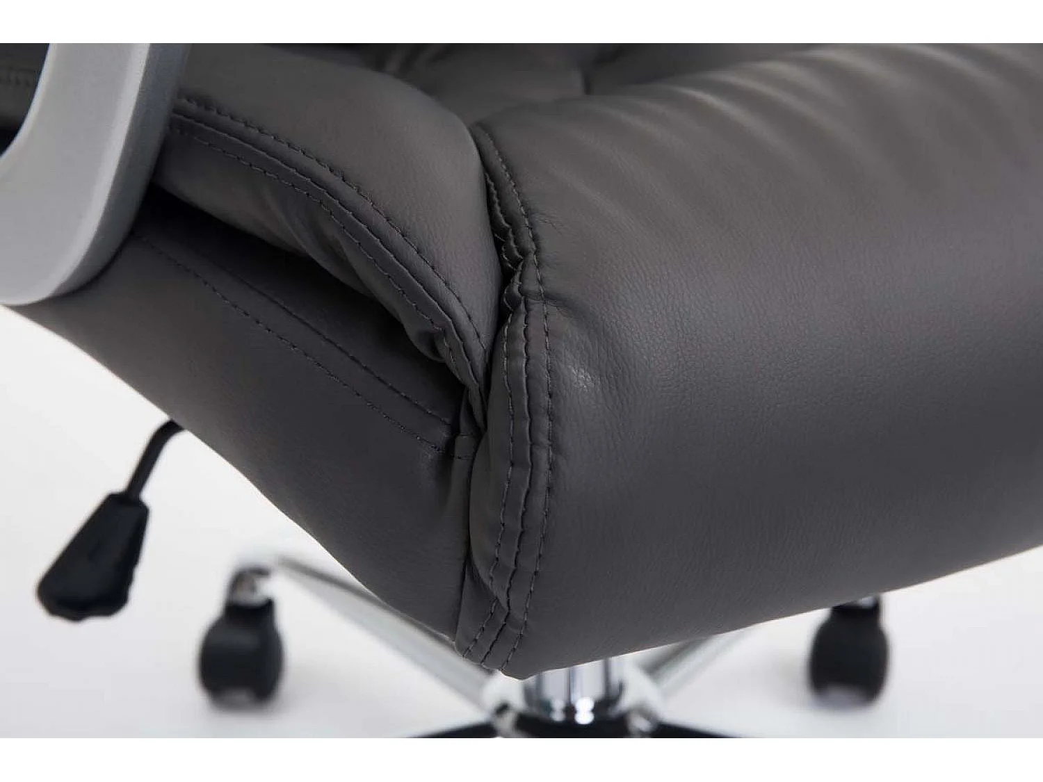 Chaise de bureau - Similicuir & Métal chromé - Gris - XXL Rodeo