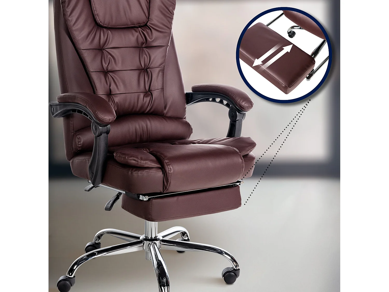 Chaise de bureau - Similicuir - Bordeaux - Oxygen