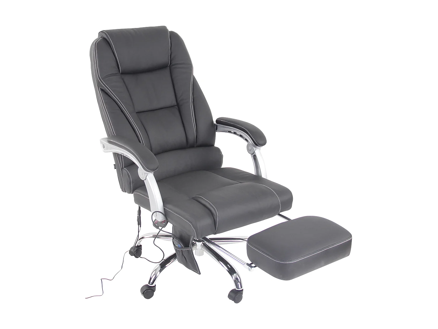 Bureaustoel - Echt leer - zwart - Pacific