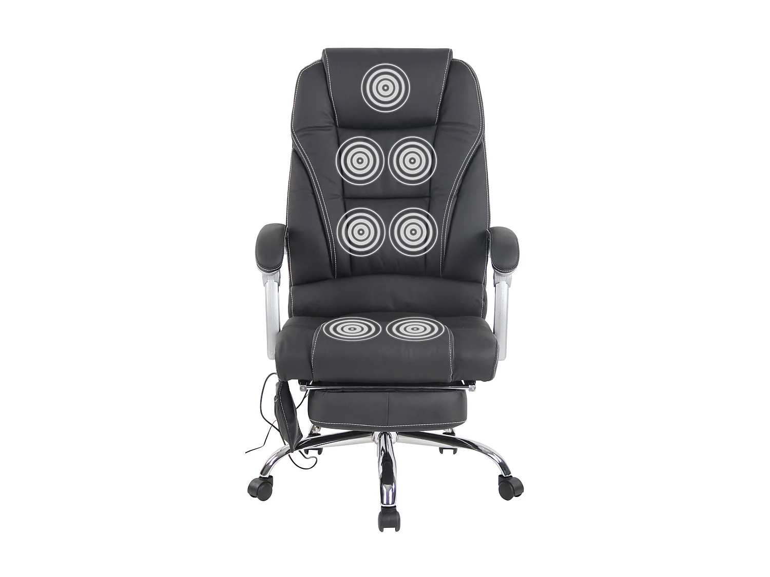 Bureaustoel - Echt leer - zwart - Pacific