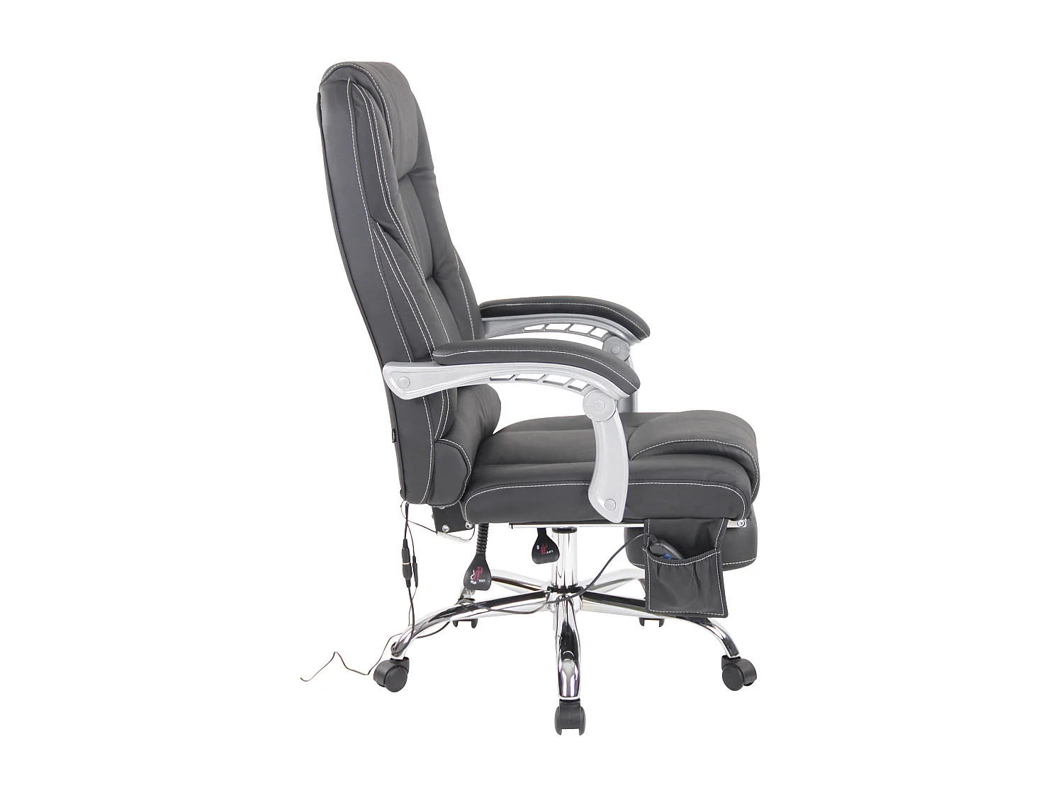 Bureaustoel - Echt leer - zwart - Pacific