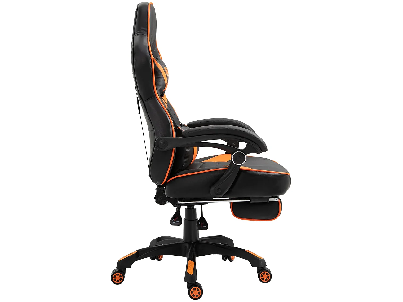 Chaise de bureau - Similicuir & Plastique - Noir / Orange - Tilos