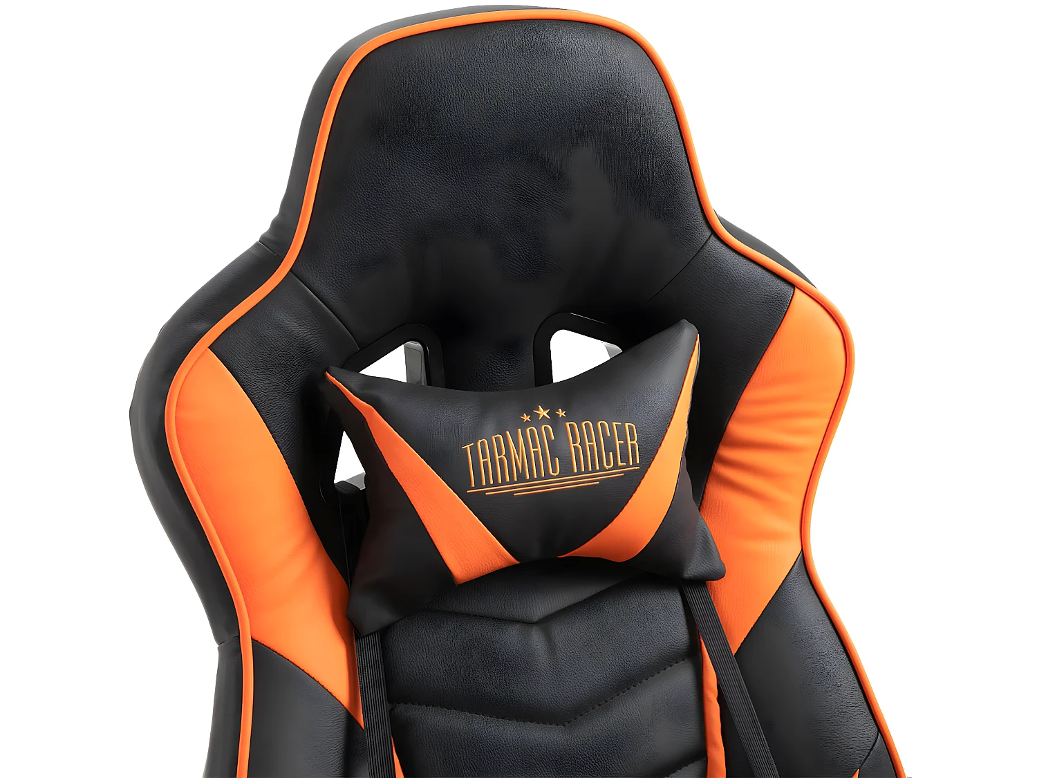 Chaise de bureau - Similicuir & Plastique - Noir / Orange - Tilos