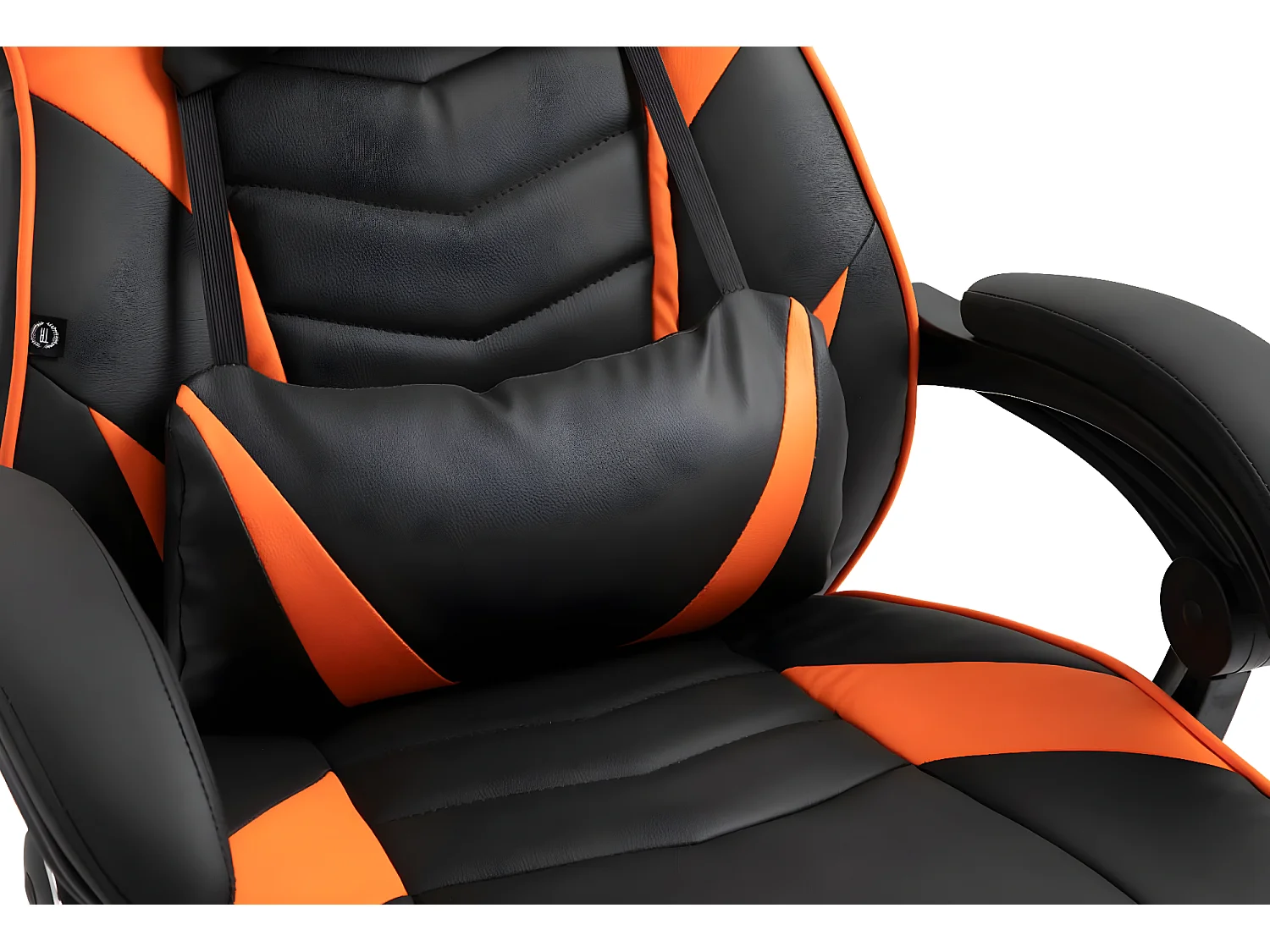 Chaise de bureau - Similicuir & Plastique - Noir / Orange - Tilos