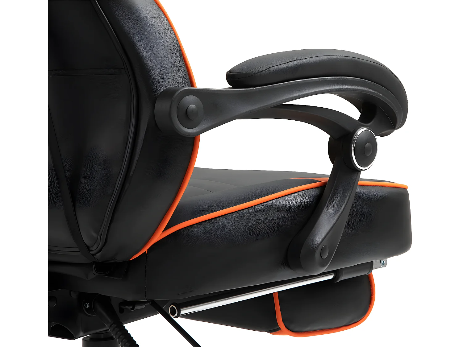 Chaise de bureau - Similicuir & Plastique - Noir / Orange - Tilos