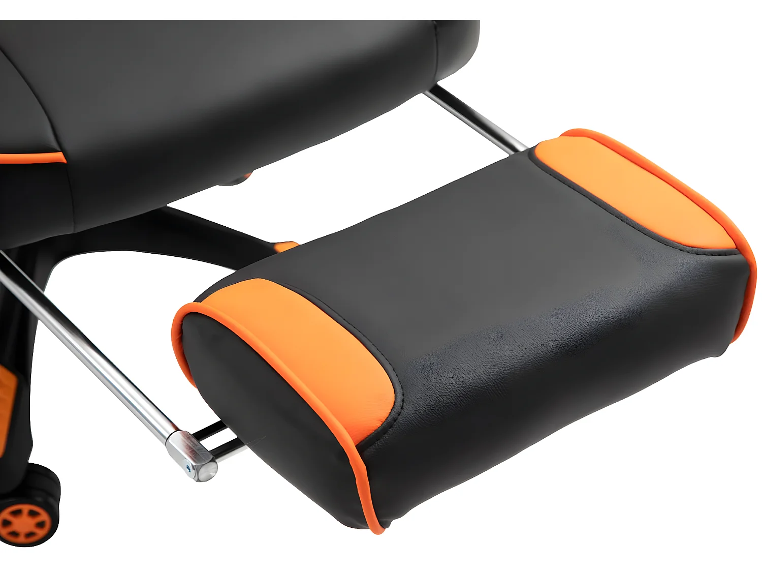 Chaise de bureau - Similicuir & Plastique - Noir / Orange - Tilos
