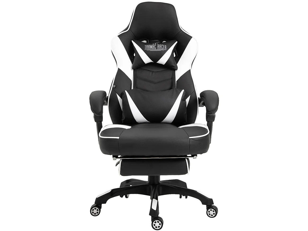 Chaise de bureau - Similicuir & Plastique - Noir / Blanc - Tilos