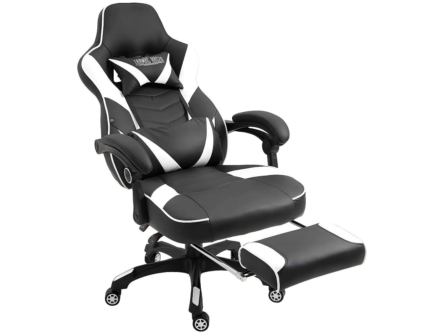 Chaise de bureau - Similicuir & Plastique - Noir / Blanc - Tilos