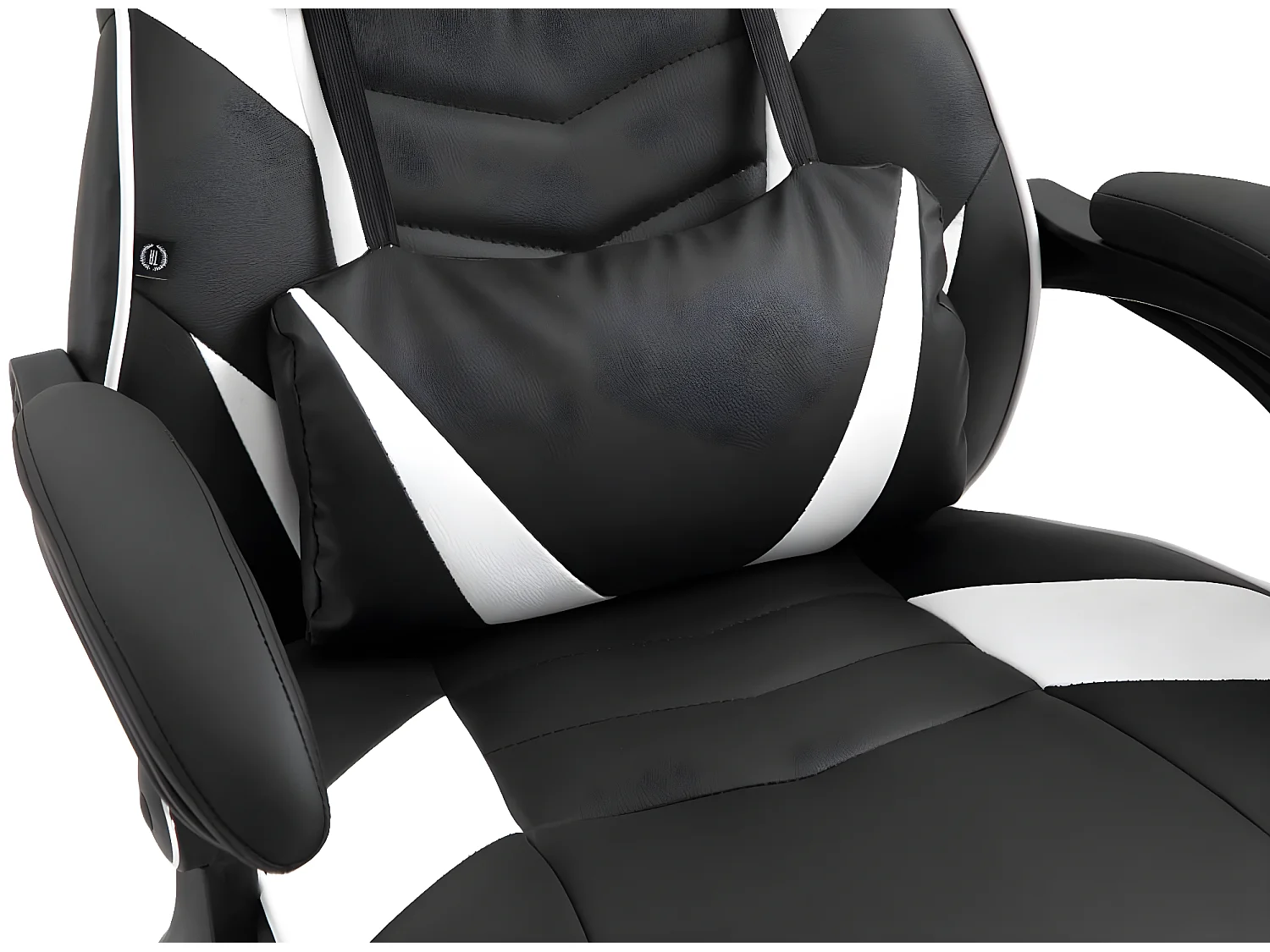 Chaise de bureau - Similicuir & Plastique - Noir / Blanc - Tilos