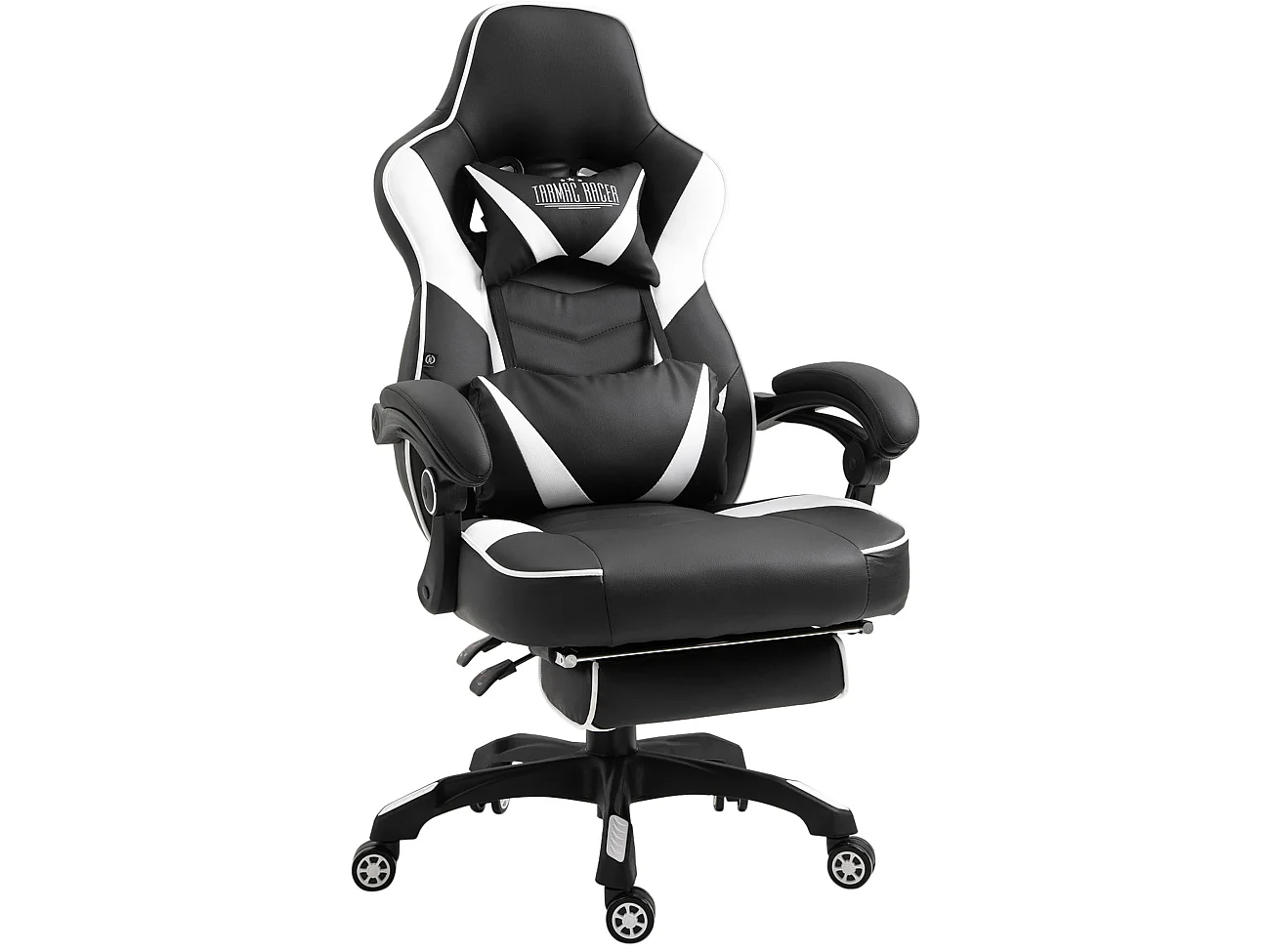 Chaise de bureau - Similicuir & Plastique - Noir / Blanc - Tilos