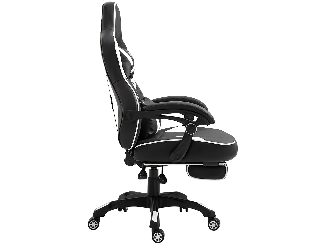 Chaise de bureau - Similicuir & Plastique - Noir / Blanc - Tilos