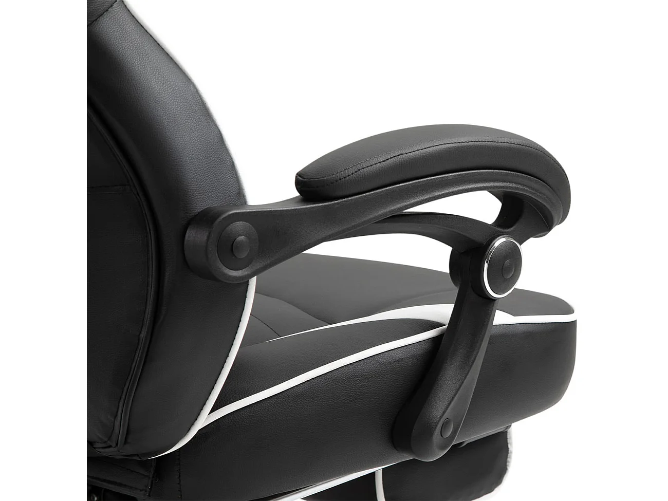 Chaise de bureau - Similicuir & Plastique - Noir / Blanc - Tilos