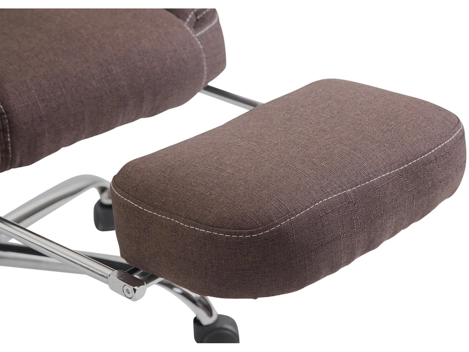 Chaise de bureau - Tissu & Noyer - Marron - Castle