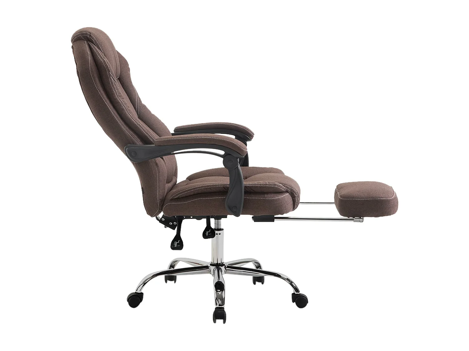 Chaise de bureau - Tissu & Noyer - Marron - Castle