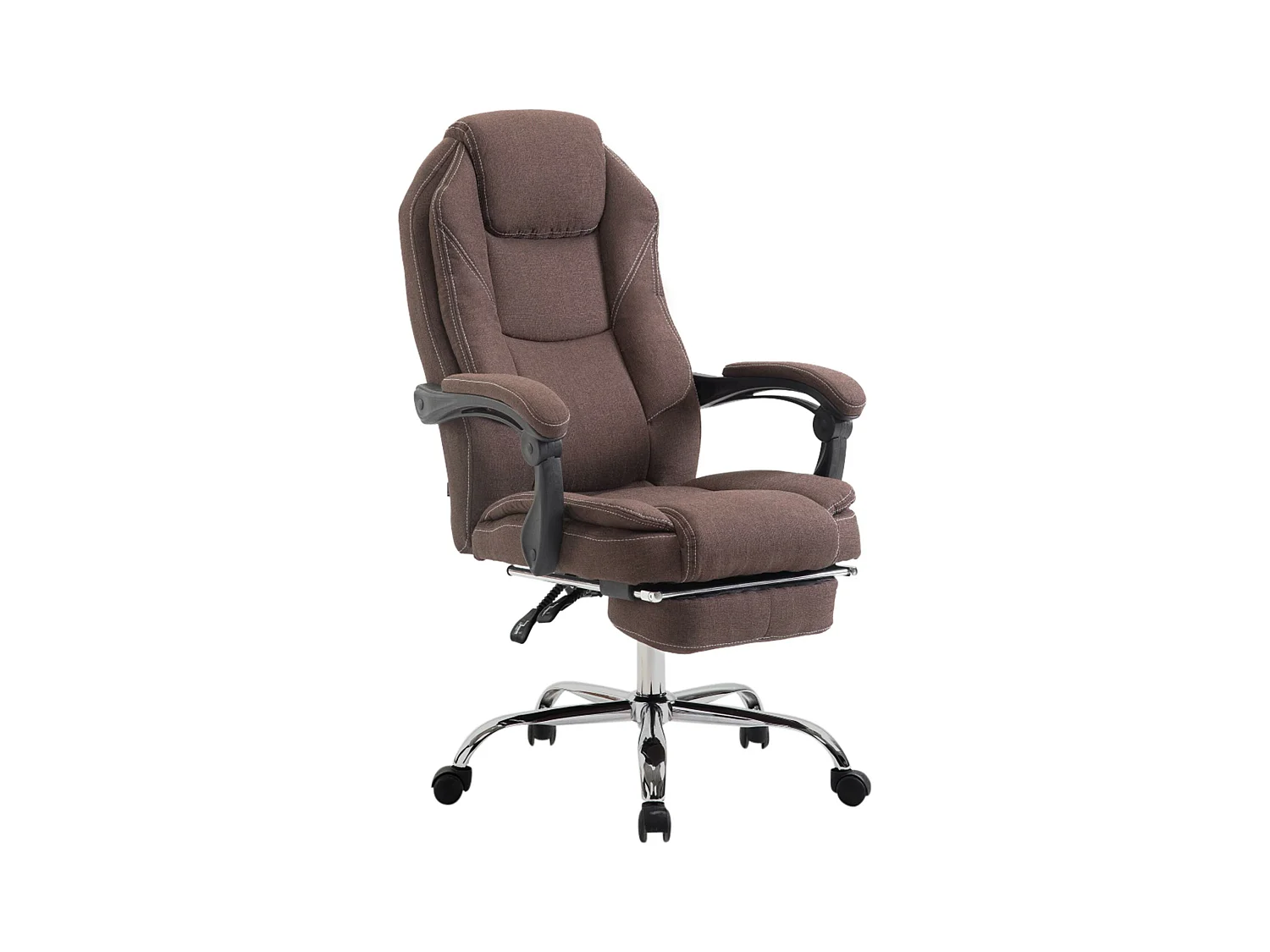 Chaise de bureau - Tissu & Noyer - Marron - Castle