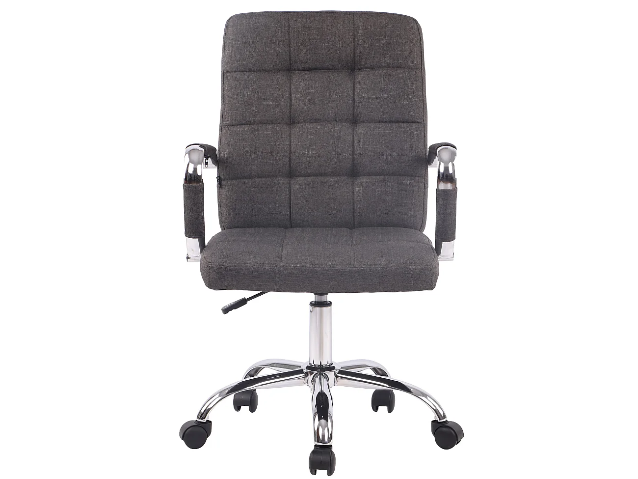 Chaise de bureau - Tissu & Métal chromé - Gris foncé - Deli PRO