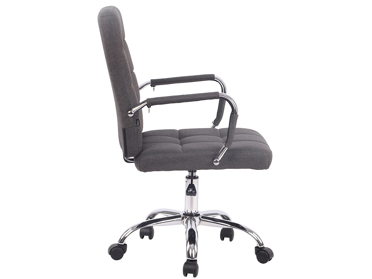 Chaise de bureau - Tissu & Métal chromé - Gris foncé - Deli PRO