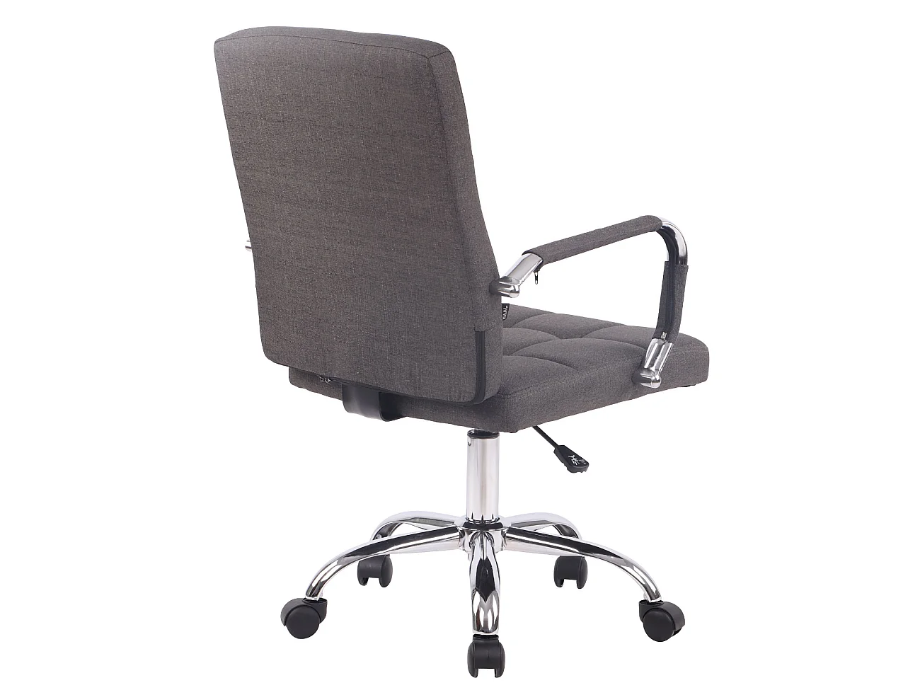 Chaise de bureau - Tissu & Métal chromé - Gris foncé - Deli PRO