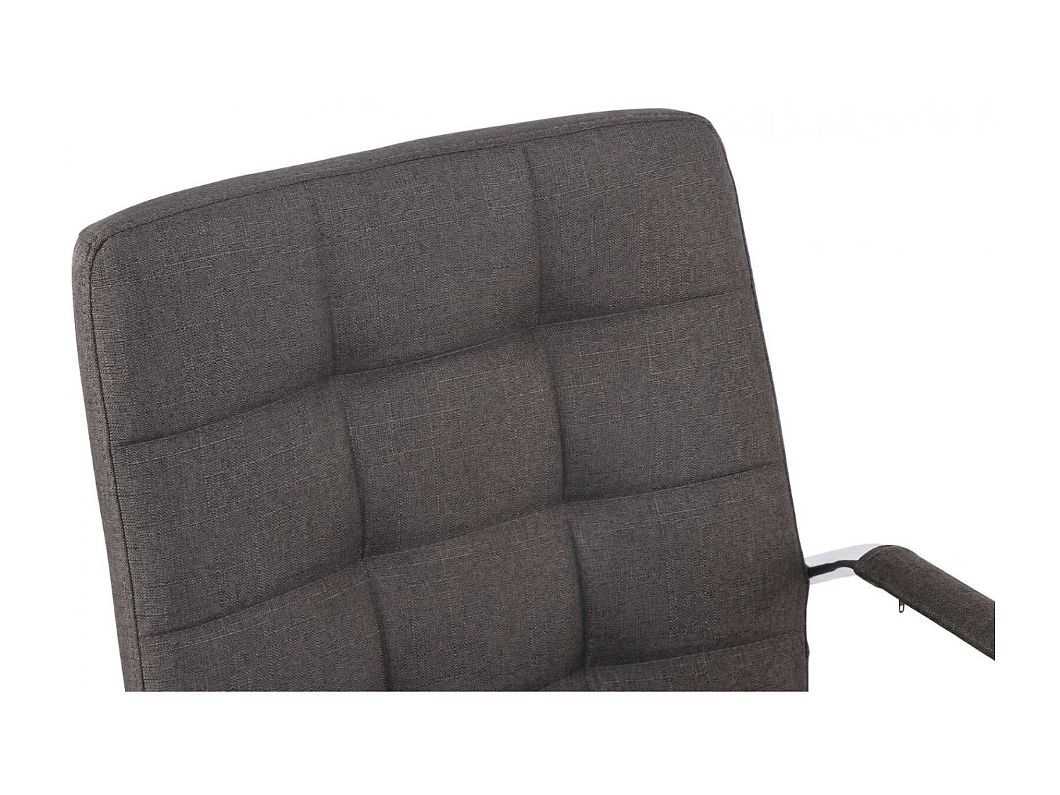 Chaise de bureau - Tissu & Métal chromé - Gris foncé - Deli PRO