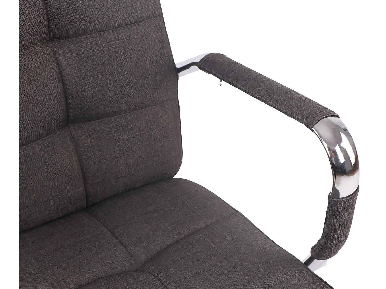 Chaise de bureau - Tissu & Métal chromé - Gris foncé - Deli PRO