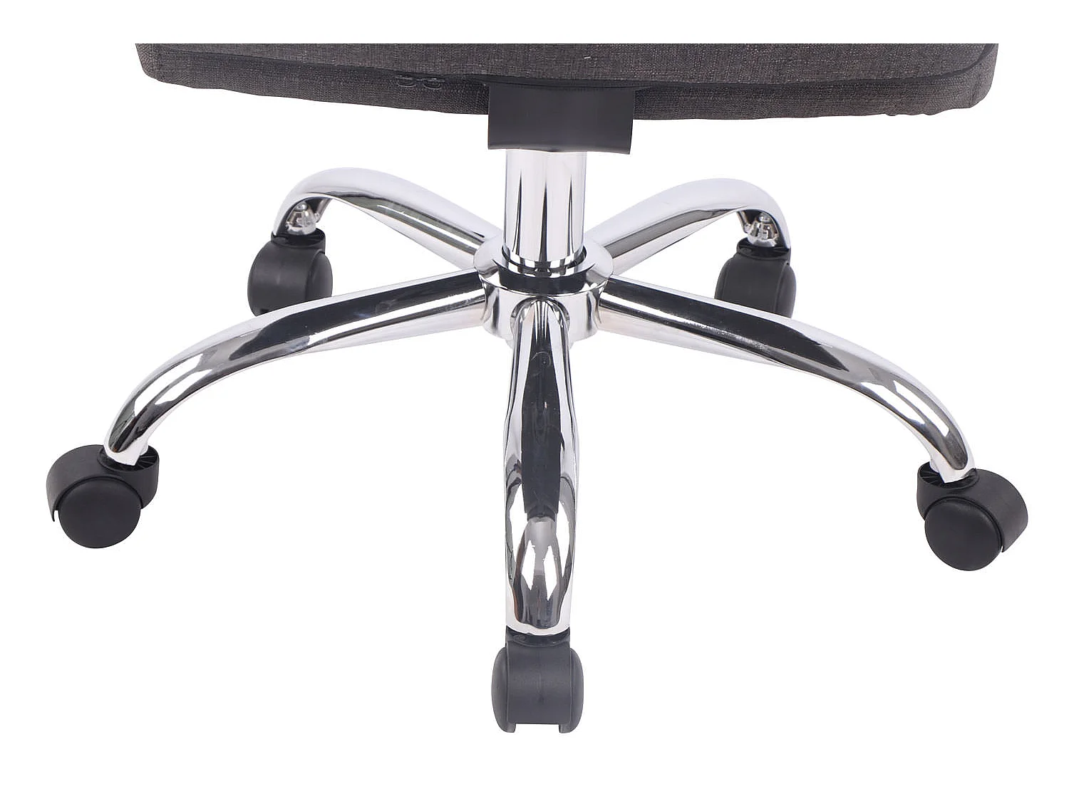 Chaise de bureau - Tissu & Métal chromé - Gris foncé - Deli PRO