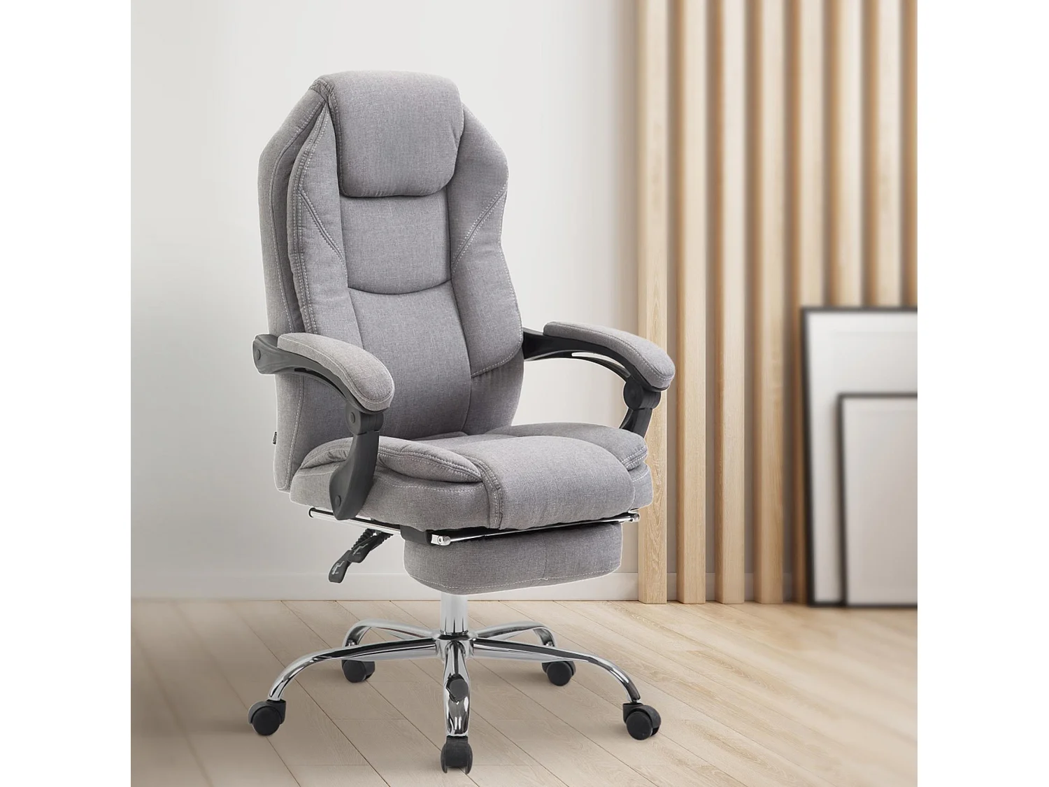 Chaise de bureau - Tissu - Gris - Castle