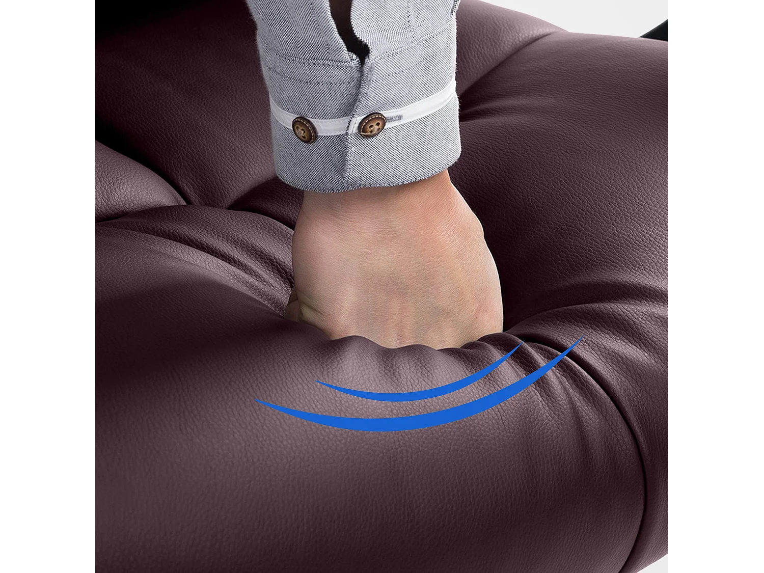 Chaise de bureau - Similicuir & Métal chromé - Bordeaux - Poseidon