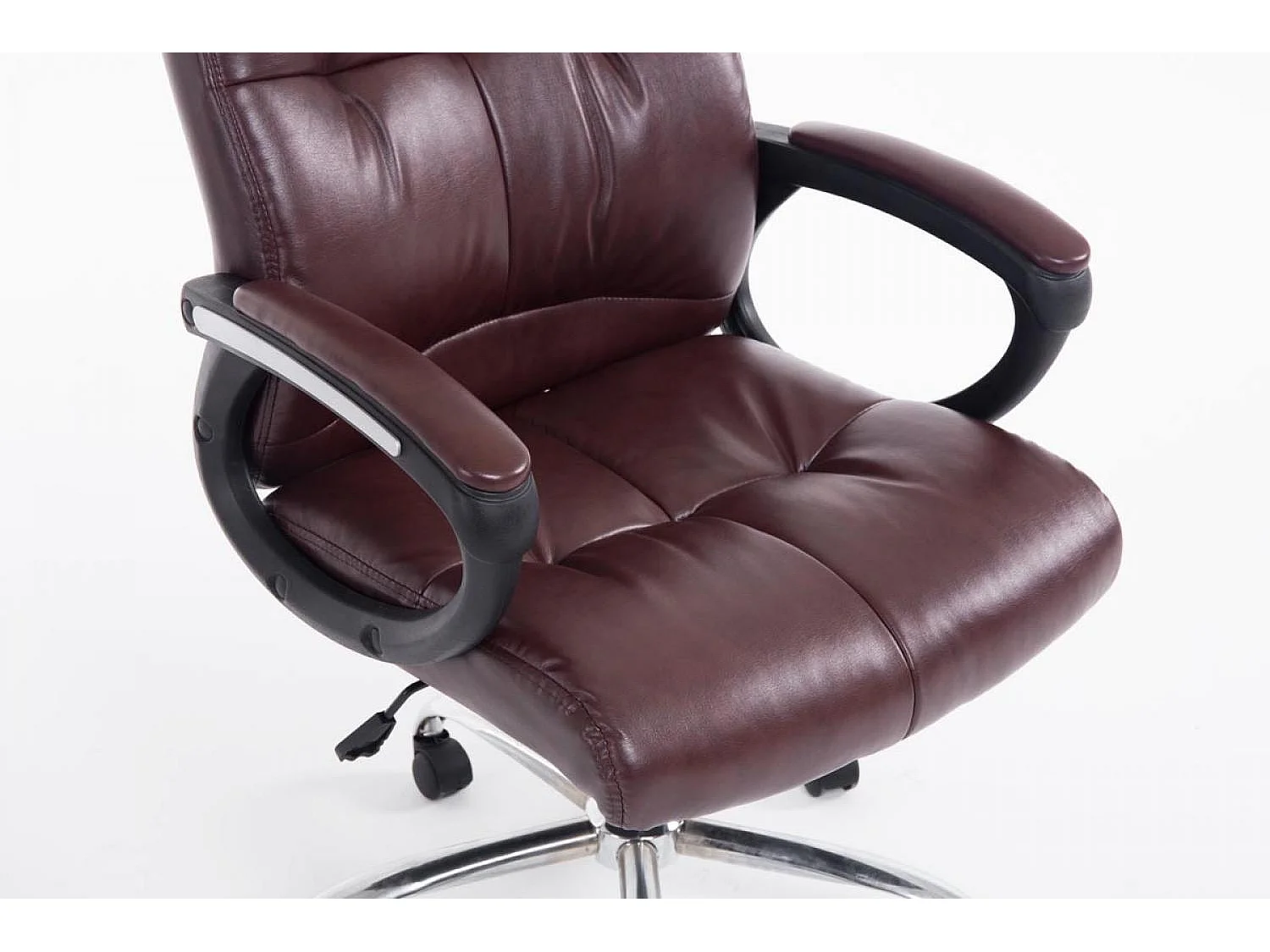 Chaise de bureau - Similicuir & Métal chromé - Bordeaux - Poseidon